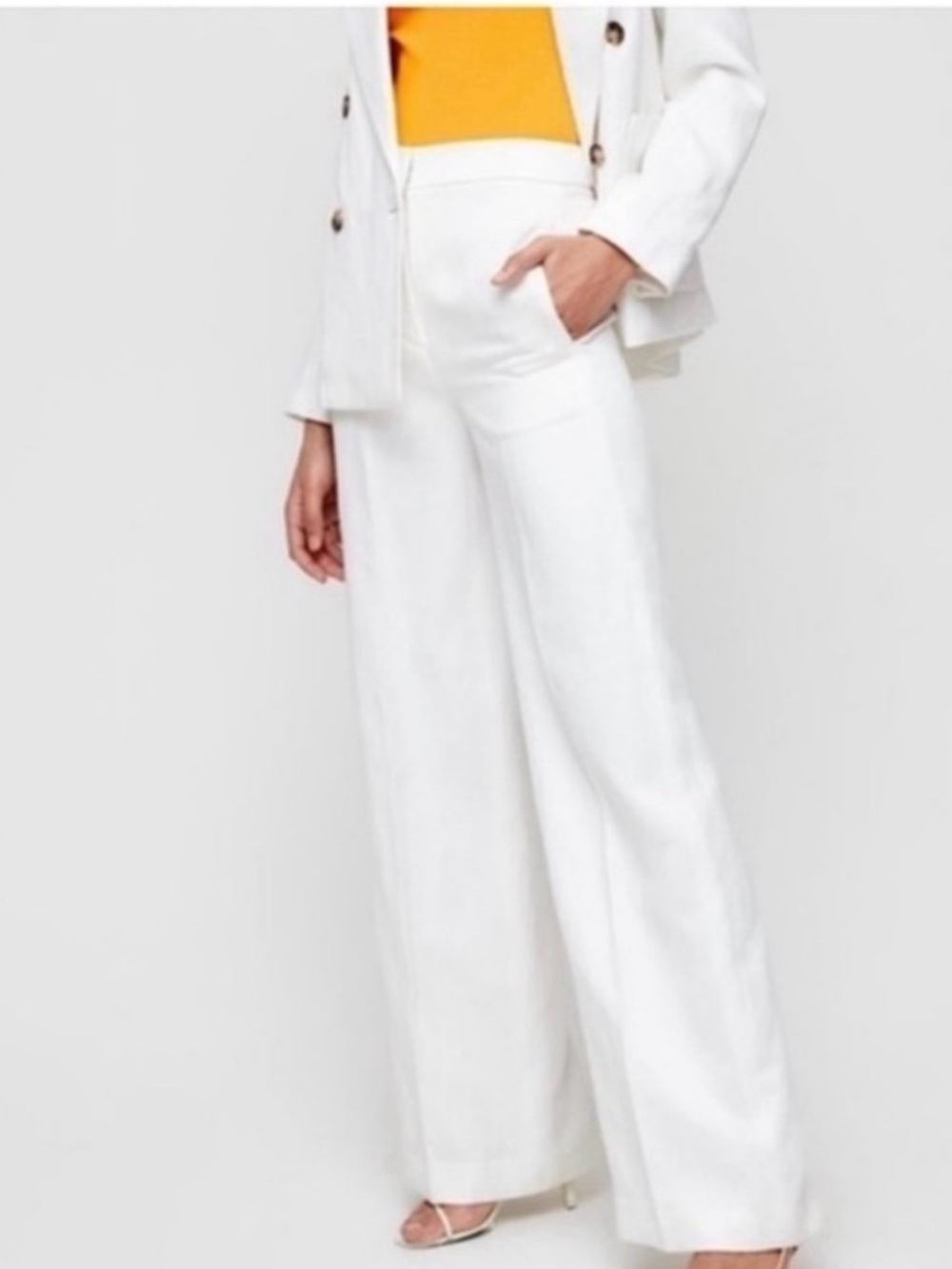 Wilfred Cézanne White Wide-Leg High-Rise Pants